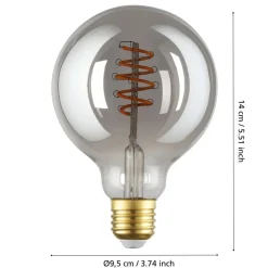 Eglo LEDE27 Lichtbron / glas gestoomd zwart-transparant Ø 95 mm Outlet