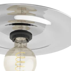 Eglo LINTMILL Wand-/plafondlamp staal zwart / Glas grijs H: 75 mm | Ø 300 mm New