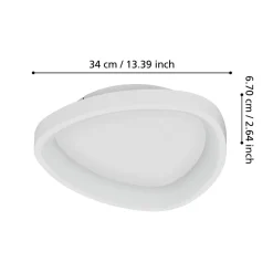 Eglo LORETELLO Wand-/plafondlamp kunststof, staal wit H: 75 mm | Ø 350 mm Clearance