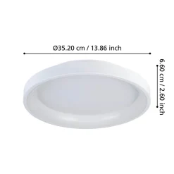 Eglo LORETELLO Wand-/plafondlamp kunststof, staal wit H: 75 mm | Ø 350 mm Discount