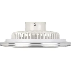 Eglo LOVISCA Ventilator met licht ABS wit, zilver / acryl melkkleurig H: 200 mm | Ø 550 mm