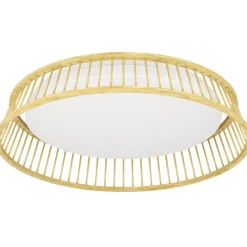 Eglo LUPPINERIA Plafondarmaturen hout, staal bruin, wit / Kunststof wit H: 95 mm | Ø 450 mm