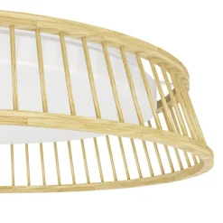 Eglo LUPPINERIA Plafondarmaturen hout, staal bruin, wit / Kunststof wit H: 95 mm | Ø 450 mm