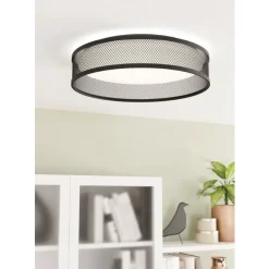 Eglo LUPPINERIA Plafondarmaturen staal zwart / Kunststof wit H: 95 mm | Ø 385 mm Clearance