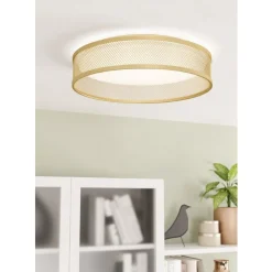 Eglo LUPPINERIA Plafondarmaturen staal geelkoper-mat / Kunststof wit H: 95 mm | Ø 385 mm Outlet