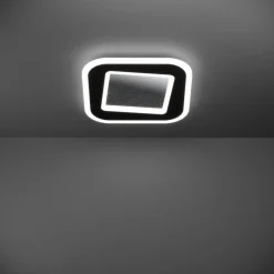 Eglo MACCHIONI Plafondarmaturen staal, kunststof zwart, wit / kunststof met kristaleffect wit H: 50 mm Outlet