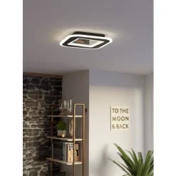 Eglo MACCHIONI Plafondarmaturen staal, kunststof zwart, wit / kunststof met kristaleffect wit H: 50 mm Outlet