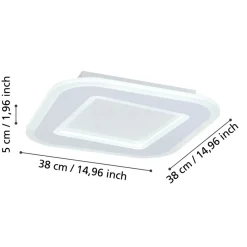 Eglo MACCHIONI Plafondarmaturen staal, kunststof wit / kunststof met kristaleffect wit H: 50 mm