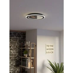 Eglo MACCHIONI Plafondarmaturen staal, kunststof zwart, wit / kunststof met kristaleffect wit H: 50 mm | Ø 380 mm Online