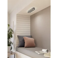 Eglo MACCHIONI Plafondarmaturen staal, kunststof zwart, wit / kunststof met kristaleffect wit H: 45 mm Clearance