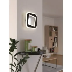 Eglo MACCHIONI Wandlamp staal, kunststof zwart, wit / kunststof met kristaleffect wit Discount