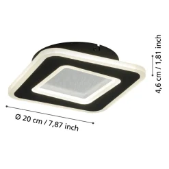 Eglo MACCHIONI Wandlamp staal, kunststof zwart, wit / kunststof met kristaleffect wit Discount