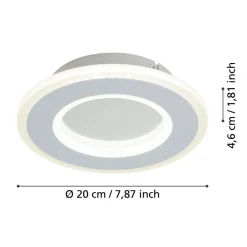 Eglo MACCHIONI Wandlamp staal, kunststof wit / kunststof met kristaleffect wit Ø 200 mm New