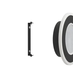 Eglo MACCHIONI Wandlamp staal, kunststof zwart, wit / kunststof met kristaleffect wit Ø 200 mm