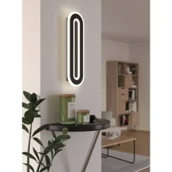 Eglo MACCHIONI Wandlamp staal, kunststof zwart, wit / kunststof met kristaleffect wit Discount