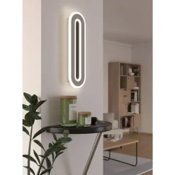 Eglo MACCHIONI Wandlamp staal, kunststof wit / kunststof met kristaleffect wit Discount