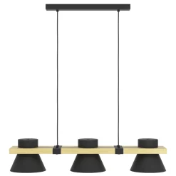 Eglo MACCLES hanglamp staal, hout zwart, bruin H: 1100 mm Sale