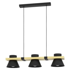 Eglo MACCLES hanglamp staal, hout zwart, bruin H: 1100 mm Sale