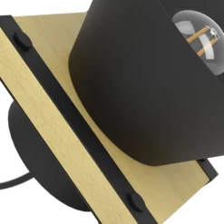 Eglo MACCLES Tafellampen staal, hout zwart, bruin H: 150 mm | Ø 180 mm Sale