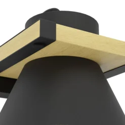 Eglo MACCLES Wandlamp staal, hout zwart, bruin H: 150 mm