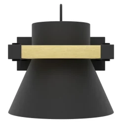 Eglo MACCLES Wandlamp staal, hout zwart, bruin H: 150 mm