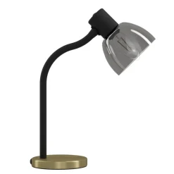 Eglo MACERE Tafellampen staal zwart, geborsteld messing / glas gestoomd zwart-transparant H: 340 mm New