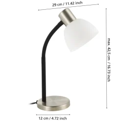 Eglo MACERE Tafellampen staal nikkel-mat / Glas wit H: 340 mm Online