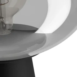 Eglo MADONNINA Tafellampen staal zwart / glas gestoomd grijs H: 325 mm | Ø 250 mm Best