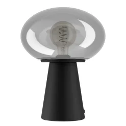 Eglo MADONNINA Tafellampen staal zwart / glas gestoomd grijs H: 325 mm | Ø 250 mm Best