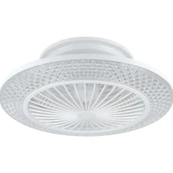 Eglo MALINSKA Ventilator met licht ABS wit / acryl kristallook H: 200 mm | Ø 550 mm New
