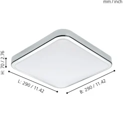 Eglo MANILVA 1 Plafondarmaturen staal chroom / Kunststof wit H: 70 mm Discount