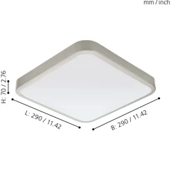 Eglo MANILVA 1 Wandlamp staal nikkel-mat / Kunststof wit H: 70 mm