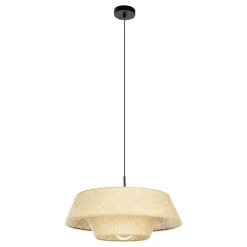 Eglo MARFORD hanglamp staal zwart / bast natuur H: 1100 mm | Ø 500 mm