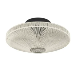 Eglo MIDSUMER Plafondarmaturen staal zwart / textiel crème H: 175 mm | Ø 380 mm Online