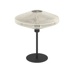 Eglo MIDSUMER Tafellampen staal zwart / textiel crème H: 440 mm | Ø 380 mm Outlet