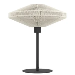 Eglo MIDSUMER Tafellampen staal zwart / textiel crème H: 440 mm | Ø 380 mm Outlet