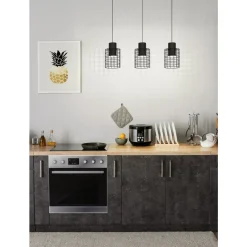 Eglo MILLIGAN hanglamp staal zwart, wit H: 1100 mm Clearance