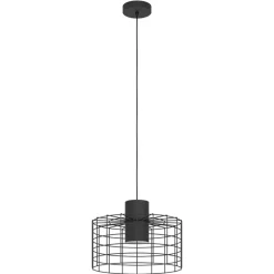Eglo MILLIGAN hanglamp staal zwart, wit H: 1100 mm | Ø 380 mm