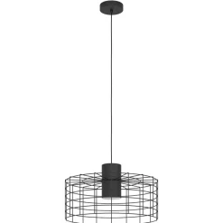 Eglo MILLIGAN hanglamp staal zwart, wit H: 1100 mm | Ø 480 mm