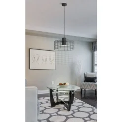 Eglo MILLIGAN hanglamp staal zwart, wit H: 1100 mm | Ø 480 mm