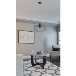 Eglo MILLIGAN hanglamp staal zwart, wit H: 1100 mm | Ø 480 mm