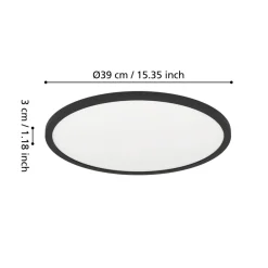 Eglo MINERARIO Plafondarmaturen Kunststof zwart / Kunststof wit H: 30 mm | Ø 390 mm Sale