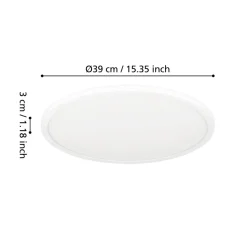 Eglo MINERARIO Plafondarmaturen Kunststof wit / Kunststof wit H: 30 mm | Ø 390 mm Best