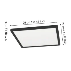 Eglo MINERARIO Plafondarmaturen Kunststof zwart / Kunststof wit H: 30 mm Online