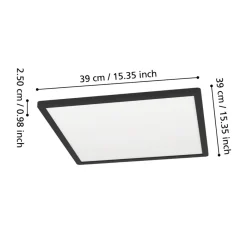 Eglo MINERARIO Plafondarmaturen Kunststof zwart / Kunststof wit H: 30 mm Outlet