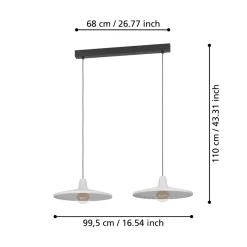 Eglo MINIERE hanglamp staal zwart / staal grijs H: 1100 mm Sale