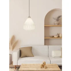 Eglo MINTING hanglamp staal zwart / papier wit H: 1100 mm | Ø 310 mm New