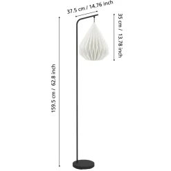 Eglo MINTING Staande lampen staal zwart / papier wit H: 1585 mm Online