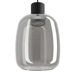 Eglo MOLOCHIO-Z hanglamp staal zwart / glas gestoomd zwart-transparant H: 1100 mm Discount