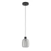 Eglo MOLOCHIO-Z hanglamp staal zwart / glas gestoomd zwart-transparant H: 1100 mm | Ø 180 mm